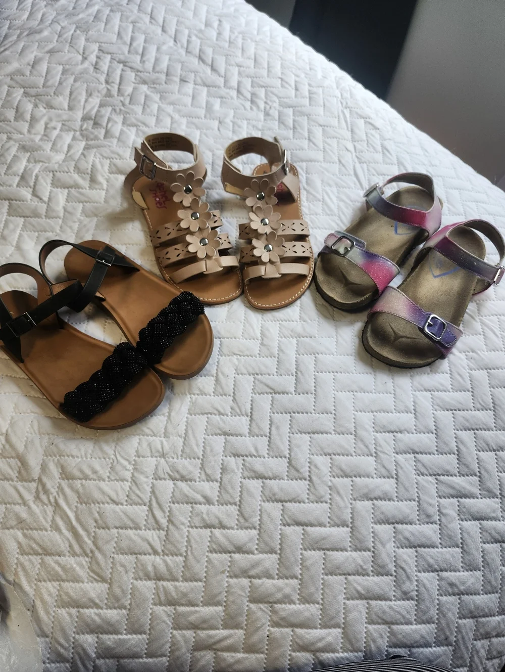 Girls Pink Gradient Double-Strap Sandals - Kids Shoes All Size 1